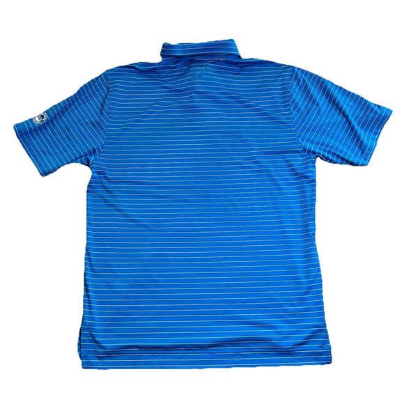 FootJoy Golf Polo Shirt Men's Medium Blue‎ White Pease Golf Course Performance - Picture 2 of 6